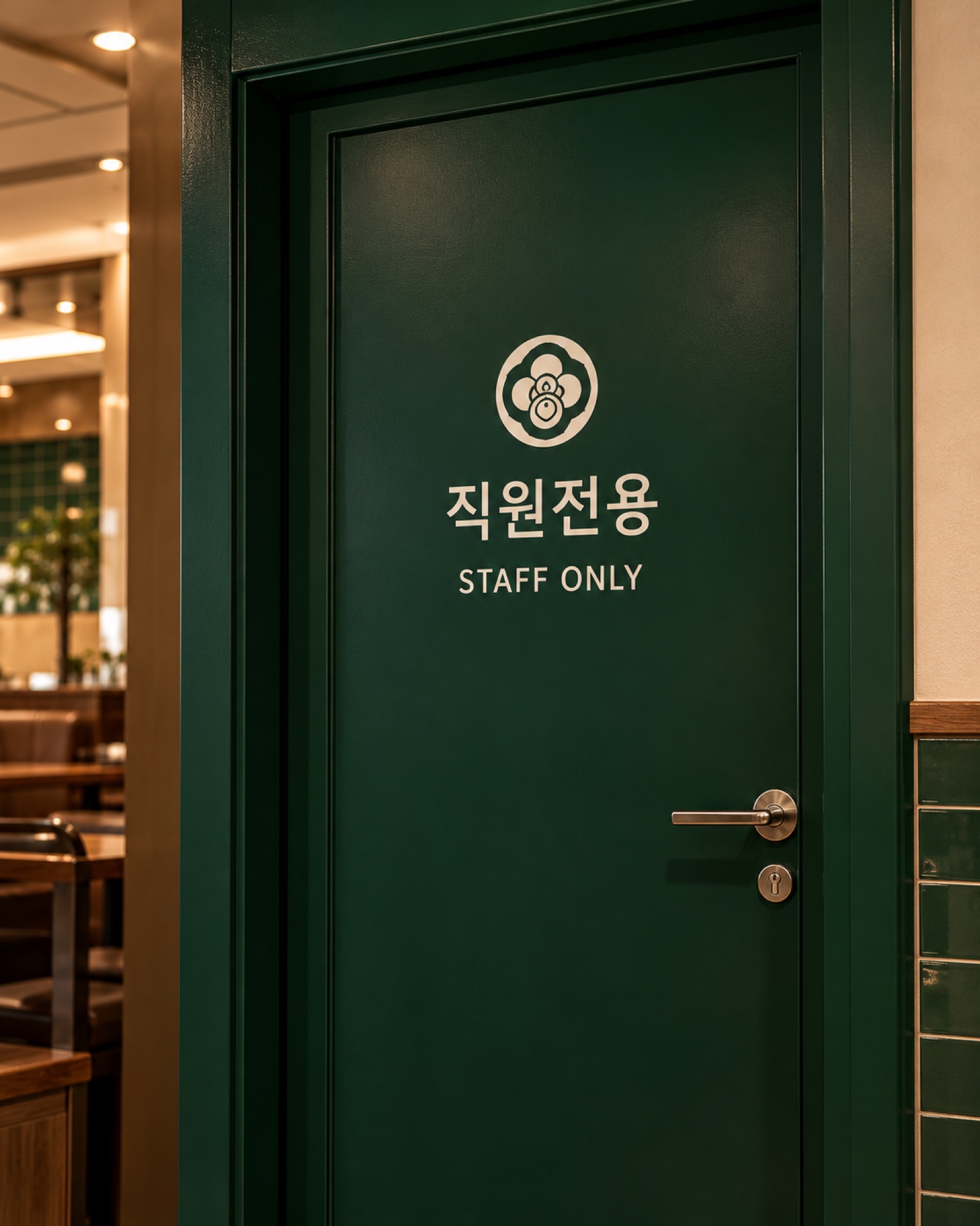 뼈구이집 직원전용 도어 사인